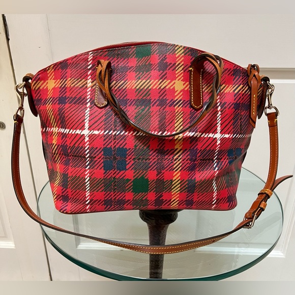 Dooney & Bourke Tarten Plaid Satchel in Red/Multi - Picture 3 of 12